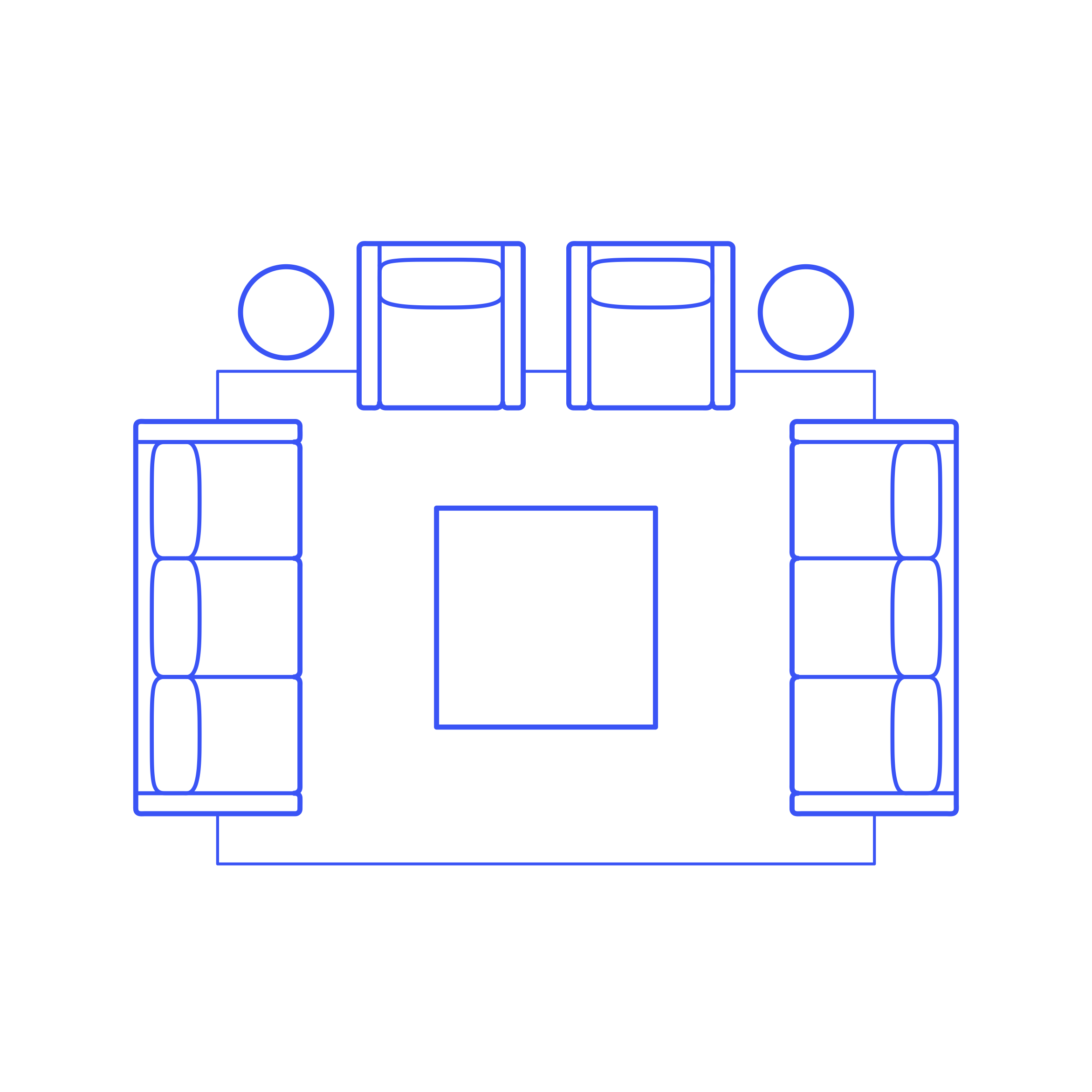 Layouts Living Rooms U Shape Facing Sofas Armchairs Editable Svg Line Art Free Vectors
